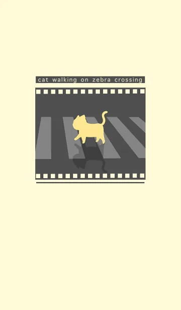[LINE着せ替え] cat zebra crossing J-dark gray (Ye5)の画像1