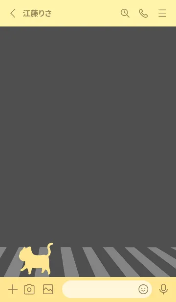 [LINE着せ替え] cat zebra crossing J-dark gray (Ye5)の画像2