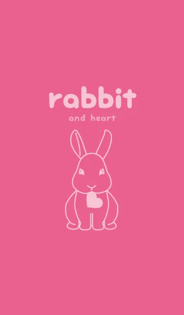 [LINE着せ替え] ウサギとハート (ローズレッド)の画像1