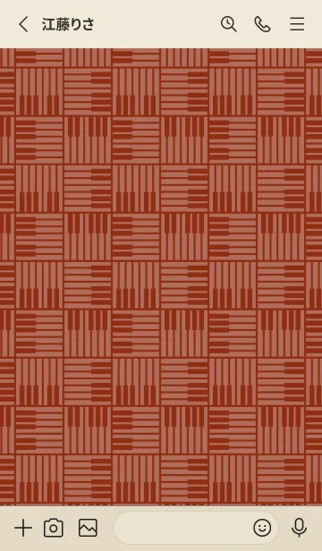 [LINE着せ替え] 和音 算崩しとピアノ鍵盤 弁柄色の画像2