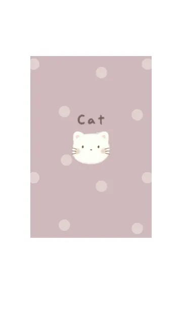 [LINE着せ替え] ふわふわねこ -くすみピンク- ドットの画像1