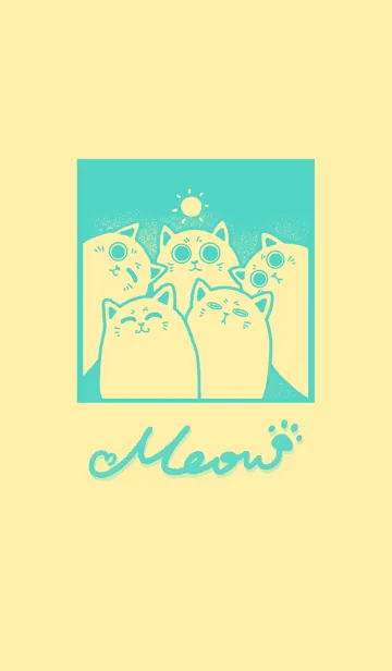 [LINE着せ替え] Meow J (monochrome) - pale yellow (gr08)の画像1