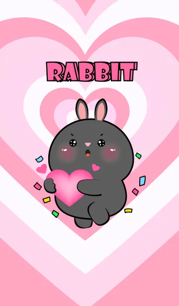 [LINE着せ替え] Black Rabbit Like Pink Color Theme (JP)の画像1