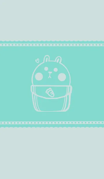 [LINE着せ替え] Pocket cute rabbit J-lightGrayGreen(Gr8)の画像1