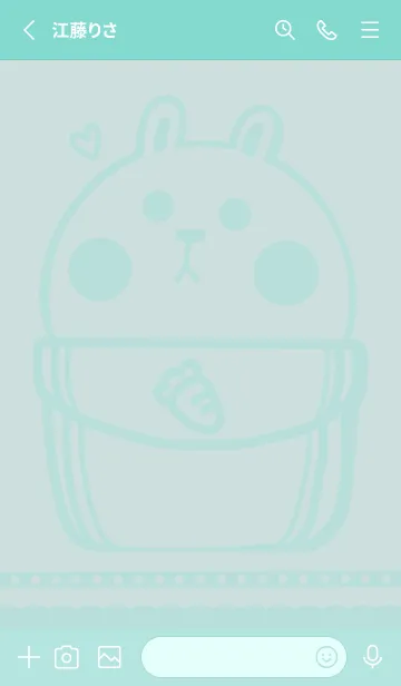 [LINE着せ替え] Pocket cute rabbit J-lightGrayGreen(Gr8)の画像2