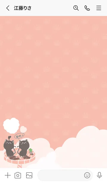 [LINE着せ替え] Cat on Platform J-Light Orange (bw1)の画像2