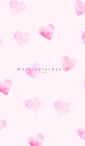 [LINE着せ替え] WatercolorHeart - PINK 9の画像1