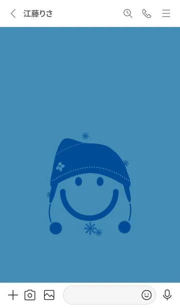 [LINE着せ替え] スマイル＆ニット帽 ブルーシェルの画像2