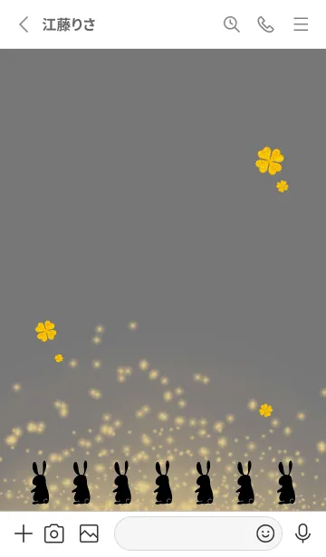 [LINE着せ替え] グレー : 2023年 兎 四葉で金運上昇！の画像2