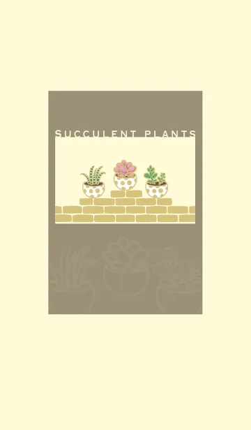 [LINE着せ替え] Succulents J-Brown (Ye5)の画像1