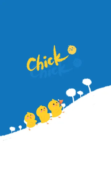 [LINE着せ替え] Chick-blue (bw4)の画像1