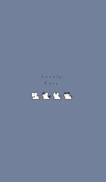 [LINE着せ替え] ちいさな猫。グレーブルーの画像1