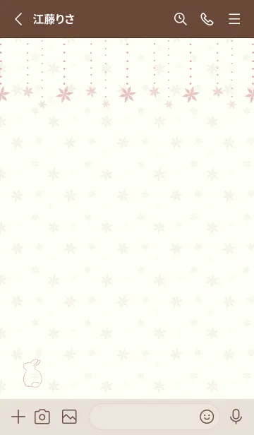 [LINE着せ替え] 兎と雪の結晶 -ミルク-の画像2