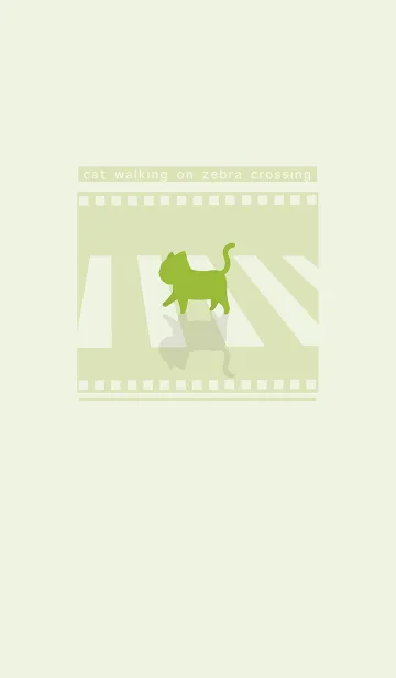 [LINE着せ替え] cat zebra crossing J-gray green (Gr3)の画像1