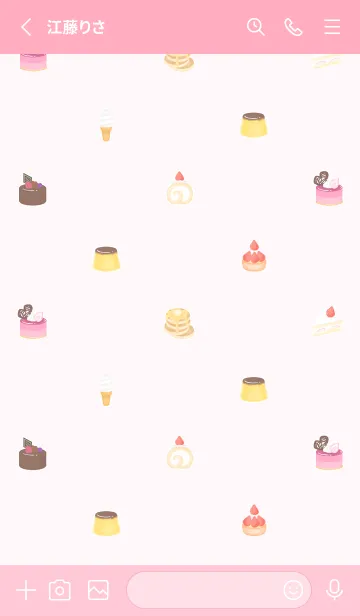 [LINE着せ替え] お菓子の着せかえ☆pink（修正版）の画像2