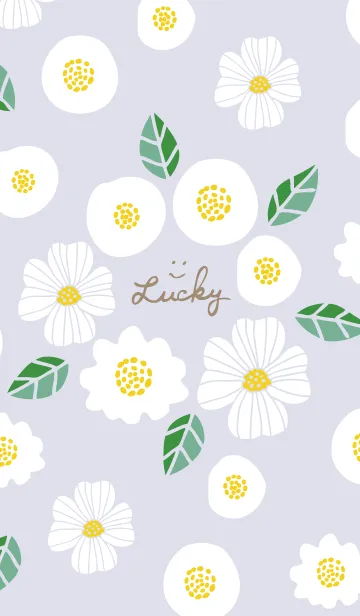 [LINE着せ替え] 白い3種の花4の画像1