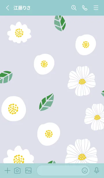 [LINE着せ替え] 白い3種の花4の画像2