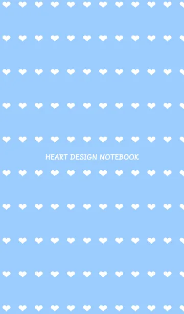 [LINE着せ替え] ホワイトハートのノート/スカイブルーの画像1