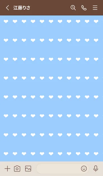 [LINE着せ替え] ホワイトハートのノート/スカイブルーの画像2
