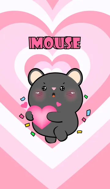 [LINE着せ替え] Black Mouse Like Pink Color Theme (JP)の画像1