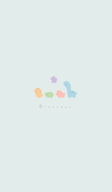 ゆるい恐竜 - ライトブルーのLINE着せ替え
