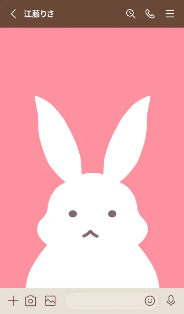 [LINE着せ替え] シンプルバニーの着せかえ/コーラルピンクの画像2