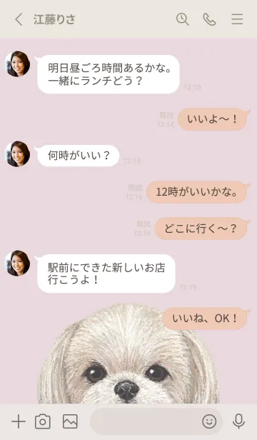 [LINE着せ替え] ICON DOG - シーズー - PASTEL PK/06の画像3