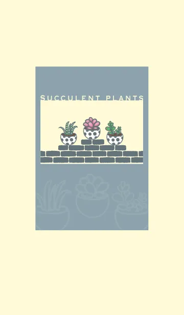 [LINE着せ替え] Succulents J-Grey Blue (Ye5)の画像1