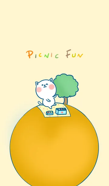 [LINE着せ替え] Picnic Fun J-Light Gray Yellow (Ye1)の画像1