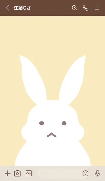 [LINE着せ替え] シンプルバニー/イエローベージュの画像2