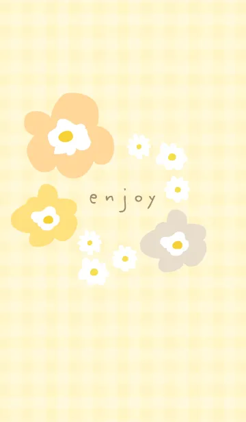 [LINE着せ替え] かわいい 北欧風 お花 チェック17の画像1