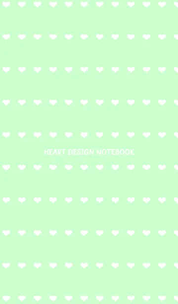 [LINE着せ替え] ホワイトハートのノート/パステルグリーンの画像1