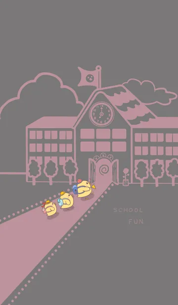 [LINE着せ替え] Little Yellow Duck School fun-Gray (Pi4)の画像1