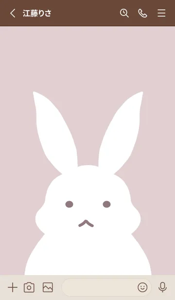 [LINE着せ替え] シンプルバニーの着せかえ/ピンクグレイの画像2