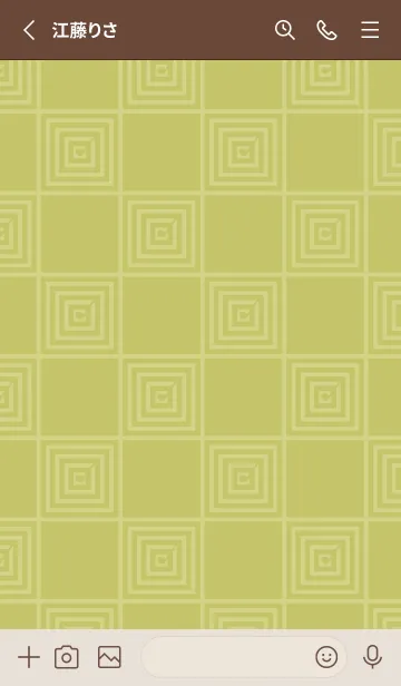[LINE着せ替え] 和音 市松模様と音符 抹茶色の画像2