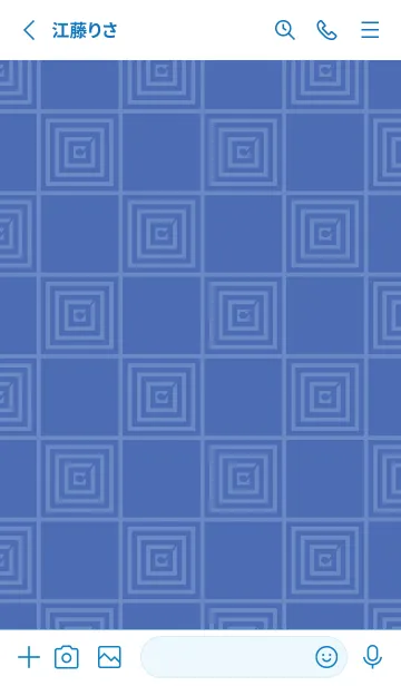 [LINE着せ替え] 和音 市松模様と音符 群青色の画像2