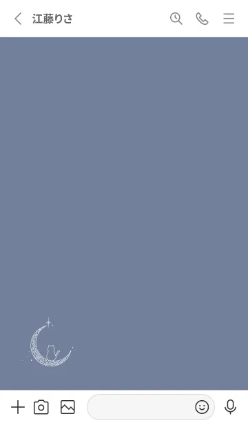 [LINE着せ替え] 猫と月。グレーブルーの画像2