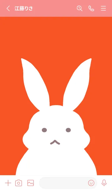 [LINE着せ替え] シンプルバニーの着せかえ/朱色の画像2