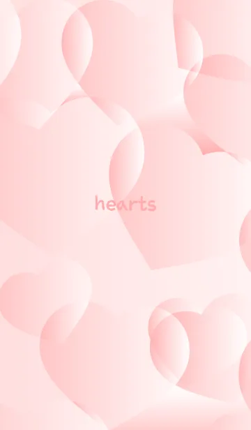 ピンク背景に立体的なハートパターンの着せ替えメイン画像