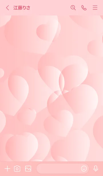[LINE着せ替え] ピンク背景に立体的なハートパターンの画像2