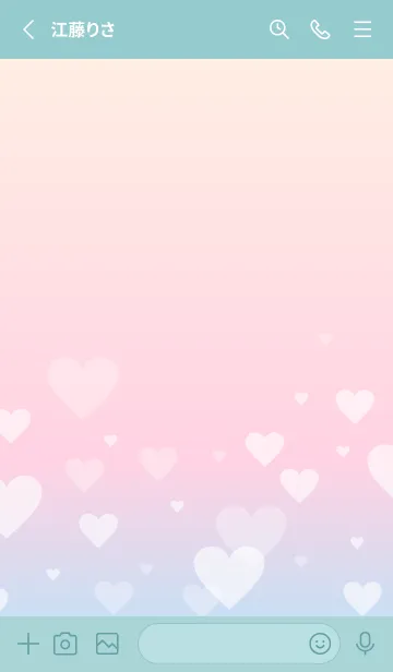 [LINE着せ替え] グラデーション ハート柄14の画像2