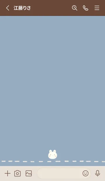 [LINE着せ替え] ふわふわうさぎ -くすみブルー-の画像2