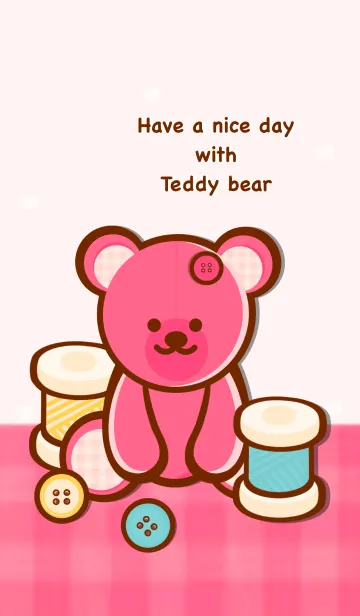 [LINE着せ替え] Sweet pink teddy bearの画像1