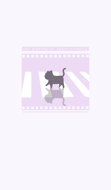 [LINE着せ替え] cat zebra crossing J-lightGrayPurple(Pu2の画像1