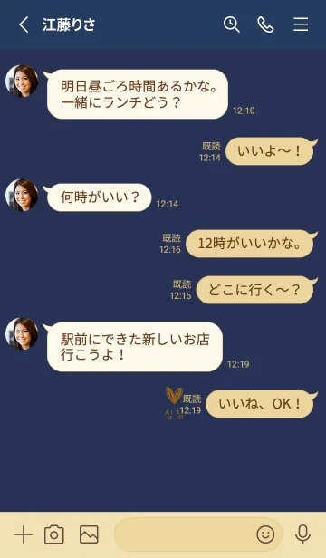 [LINE着せ替え] ネイビーキャメル。韓国語。の画像3