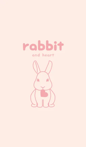 [LINE着せ替え] ウサギとハート (ベビーピンク)の画像1
