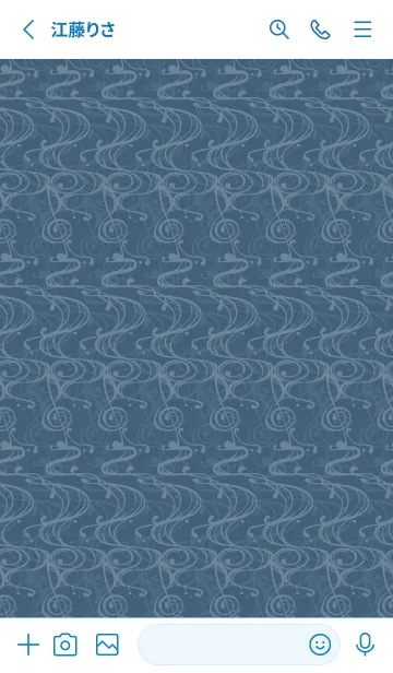 [LINE着せ替え] 和音 流水紋と五線とト音記号 紺鼠の画像2