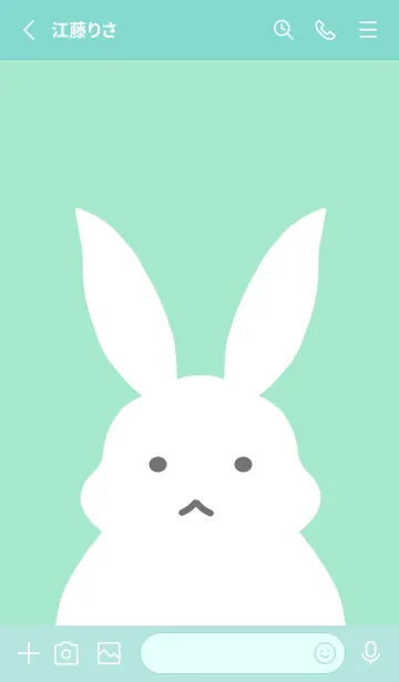 [LINE着せ替え] シンプルバニー/ミントグリーン/グリーンの画像2