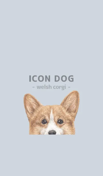 [LINE着せ替え] ICON DOG - コーギー 01 - PASTEL BL/01の画像1