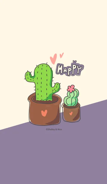 [LINE着せ替え] Succulent J-gray purple (Re5)の画像1